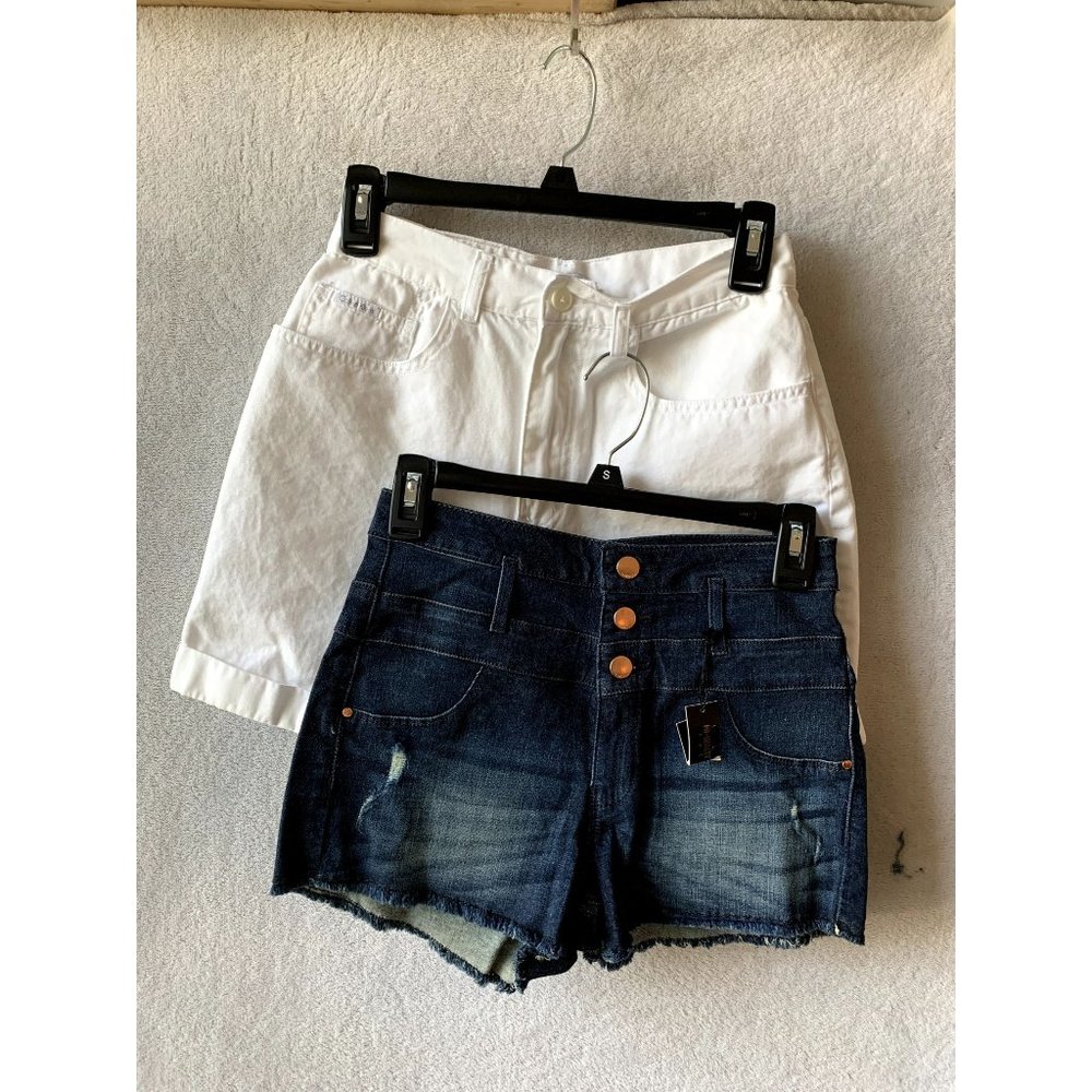 Bundle of 2 Women's Jean Shorts Waist 13" One Pair NEW WITH TAG